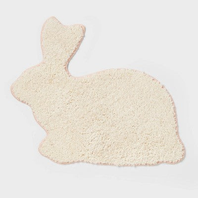 20"x24" Easter Bunny Shaped Non Slip Bath Rug White - Threshold