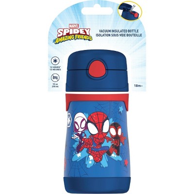Thermos 10oz Stainless Steel Straw Bottle - Spidey