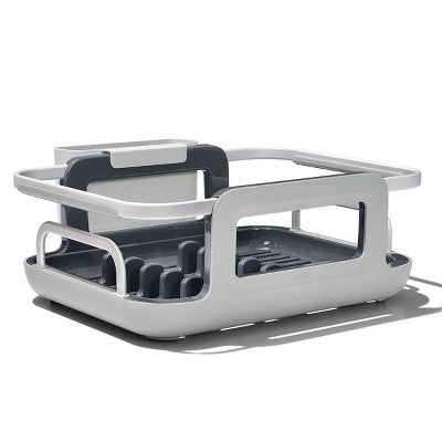 OXO Over The Sink Dish Rack: Aluminum Freestanding Dish Drainer & Sink Caddy, Hand Wash, Gray, 15"x11.5"x5.7"