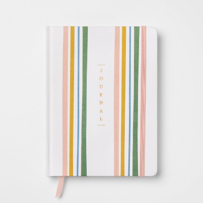 240pg Ruled Journal 8"x6" Vertical Stripe - Threshold: Hard Cover, Sewn Binding, Narrow Lined Paper, Multicolored