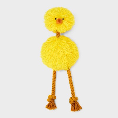 3.51" Emu Dog Rope Plush Toy - Boots & Barkley Yellow