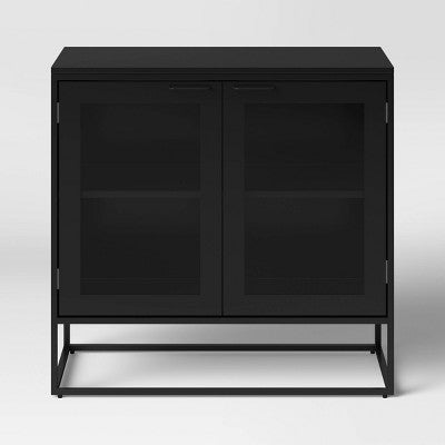Glasgow Metal 2 Doors Cabinet Black - Threshold (LOCAL PICKUP ONLY)