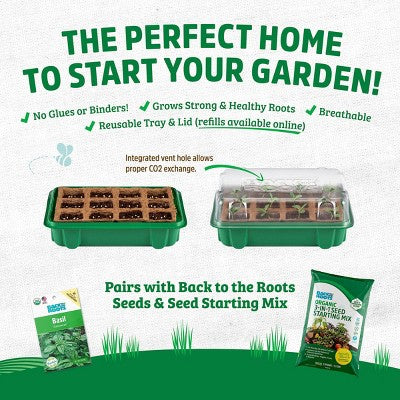 Back to the Roots Organic & Plantable Greenhouse Germination Kit 12 Cell