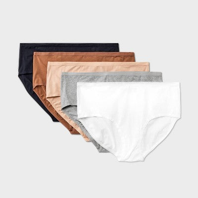 Women's 5pk Cotton Blend Briefs Underwear - Dealworthy Assorted Neutral 3X