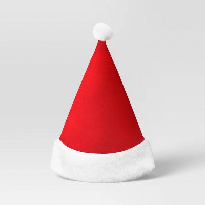 17" Faux Fur Classic Santa Christmas Costume Hat - Wondershop Red/White