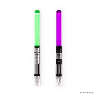 Yoobi Star Wars Writing Set 2pk Green & Purple Lightsaber, School Supplies