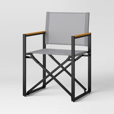Henning Folding Patio Dinning Chair Gray - Threshold (LOCAL PICKUP ONLY)