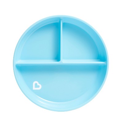 Munchkin Stay Put Divided Suction Toddler Plate - Blue