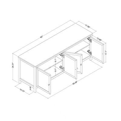 Traditional Storage TV Stand with Doors and Shelves for TVs up to 65" Classic White - Room Essentials (LOCAL PICKUP ONLY)
