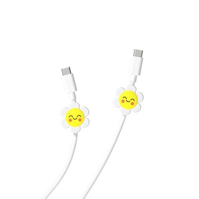 GEMS 3' 'Flower' Novelty USB-C Cables - Daisy: Male-To-Male, USB-C Connections