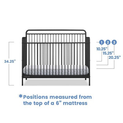 Delta Children Hayden 5-in-1 Convertible Metal Crib - Matte Black (LOCAL PICKUP ONLY)