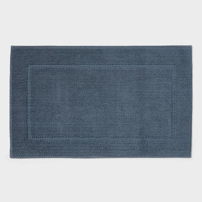 21"x34" Spa Plush Bath Mat Slate Blue - Threshold