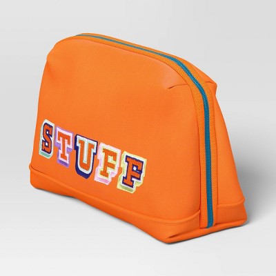 Tech Pouch - heyday Coral Orange Word Embroidery: Solid Electronics Case