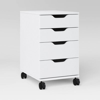 Loring Rolling Cabinet White - Threshold: Mobile Office Furniture Set with Drawers (LOCAL PICKUP ONLY)