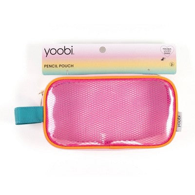 Yoobi Pencil Pouch, Single-Zip, Soft Shell Case - Holds Pens, Markers & School Supplies