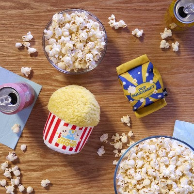 BARK Barkbuster Movie Night Buttered Chompcorn Dog Food Shaped Plush Toy