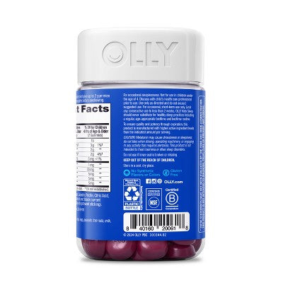 OLLY Kids' Sleep Gummies with .5mg Melatonin - Raspberry - 70ct