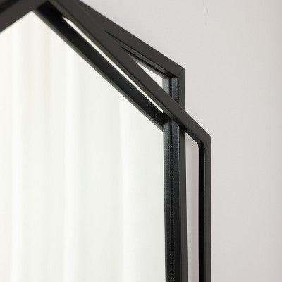 LuxenHome Black Metal Hexagon Frame Wall Accent Mirror for Bathroom & Vanity (LOCAL PICKUP ONLY)