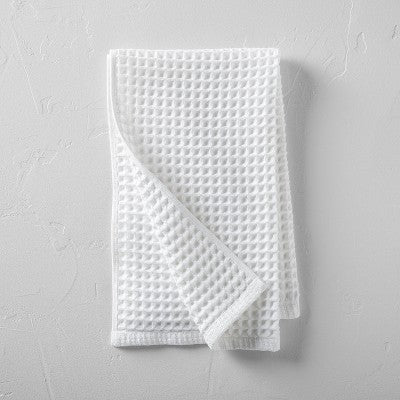 Waffle Hand Towel White - Casaluna: Lightweight Cotton, Pre Washed, OEKO-TEX Certified, 18x30"