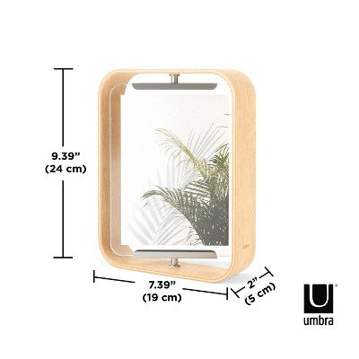 Umbra 5"x7" Bellwood Picture Frame Natural: Beechwood, Double-Sided, Adjustable, Tabletop Display