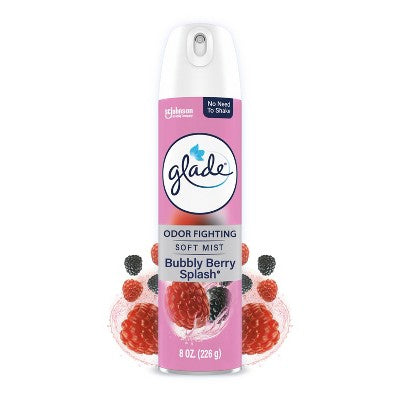 Glade Odor Fighting Soft Mist Aerosol Room Air Freshener - Bubbly Berry Splash - 8oz