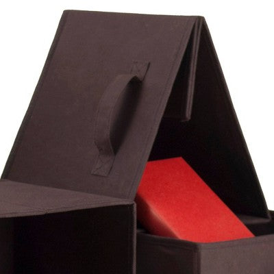 Winsome Set of 6 Capri Foldable Fabric Baskets Chocolate: Compatible with 11 Inch Cube Storage, Square Fabric Containers