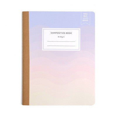 Yoobi Evolve Composition Books 7.5"x9.75" College Ruled Cotton Candy Scallop, School Supplies