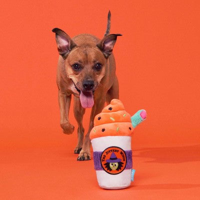 BARK Halloween Witch's Brew Coffee Drink Dog Plush Toy