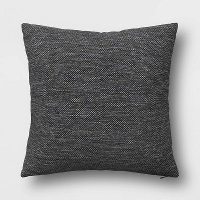 18"x18" Outdoor Square Decorative Pillow Cover Charcoal Gray - Threshold