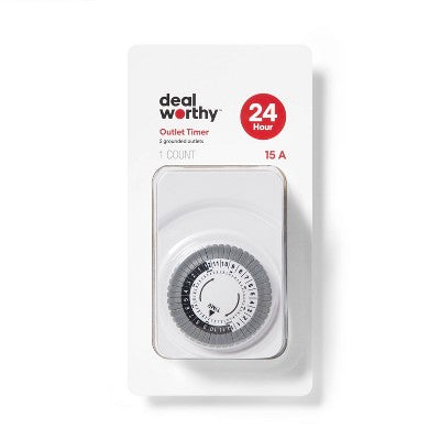 Indoor 2 Grounded Outlet Timer White - Dealworthy