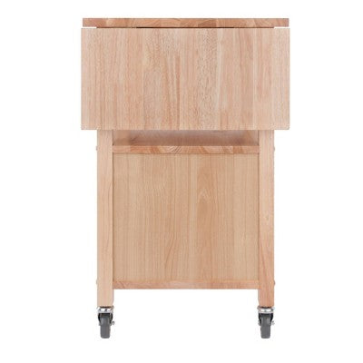 Rachael Kitchen Cart Beech - Winsome: Rolling Island with Storage, Drop-Leaf Top & Lockable Wheels (LOCAL PICKUP ONLY)
