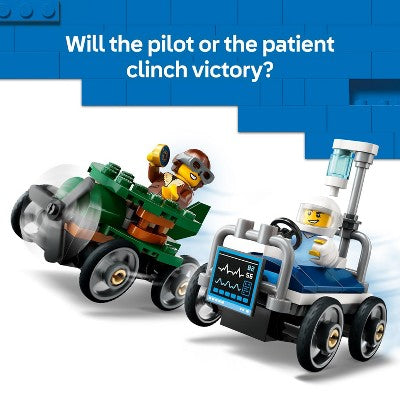 LEGO City Airplane vs. Hospital Bed Race Car Pack Building Toy 60459