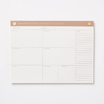 52 Page Special Rule Weekly Tear Off Planner 10" x 7.5" Mauve - Threshold: Journal, Notebook, Office Supplies, Stationery