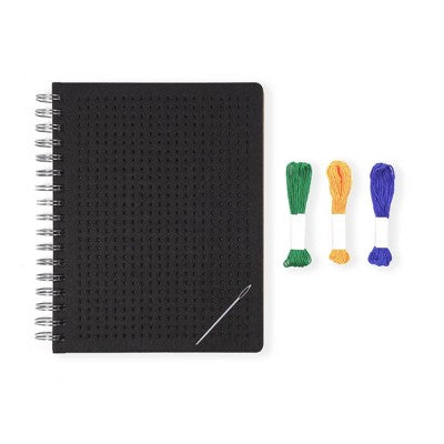 Yoobi Evolve Journal 7"x9" Cross Stitch Charcoal Felt