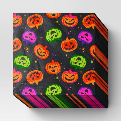 30ct Halloween Disposable Lunch Napkins Multi Jack Toss