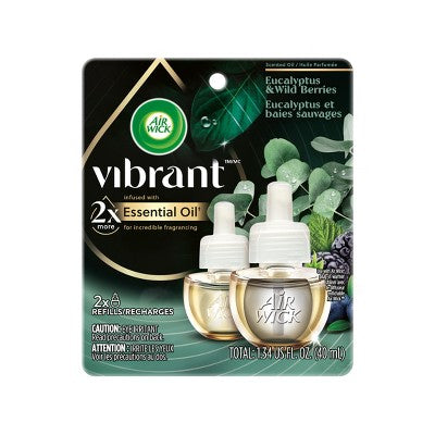 Air Wick Vibrant Scented Oil Twin Refill Eucalyptus & Wild Berries - 1.34 fl oz/2pk