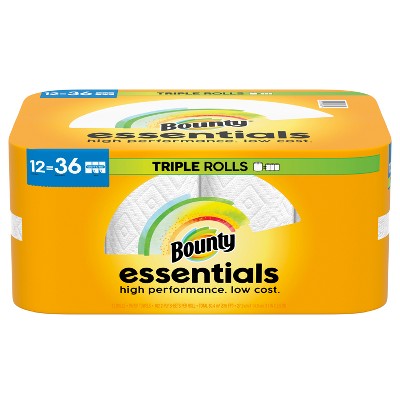 Bounty Essentials Select-A-Size White Paper Towels - 12 Triple Rolls