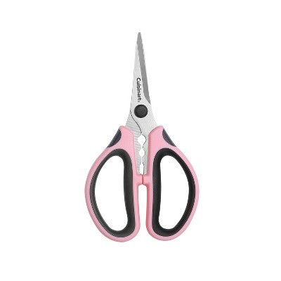 Cuisinart 2pc Kitchen Utility Shears Set: Stainless Steel, Comfort-Grip, Rust-Resistant, Hand Wash, Blue & Pink Handles