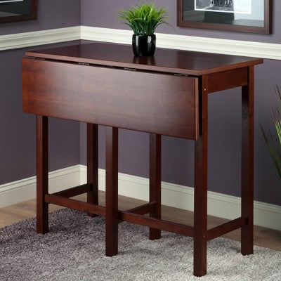 Lynnwood High Drop Leaf Dining Table Antique Walnut - Winsome: Solid Wood, Bar-Height, Rectangular (LOCAL PICKUP ONLY)