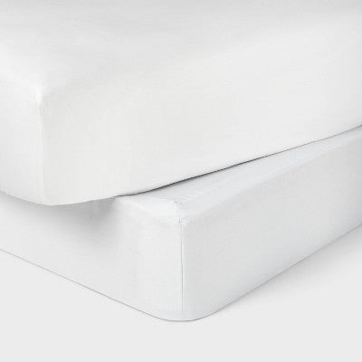 Full Box Spring Cover White - Threshold: Recycled Polyester, Twill, STANDARD 100 by OEKO-TEX