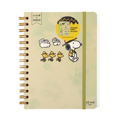 Yoobi 6"x8" Peanuts Journal Spiral with Elastic Band Beagle Scouts