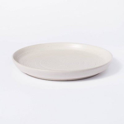 12" Stoneware Round Serving Platter Cream - Threshold designed with Studio McGee: Traditional, Microwave & Dishwasher Safe