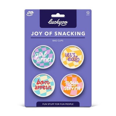 Fred & Friends 4pk Luckyoo Joy of Snacking Bag Clips