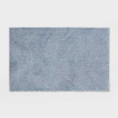 24"x38" Performance Plus Plush Non Skid Bath Rug Light Blue - Threshold