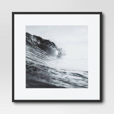 16" x 16" Matted to 12" x 12" Elevated Aluminum Poster Frame Black - Threshold: Modern Wall Decor, Metal Square Display