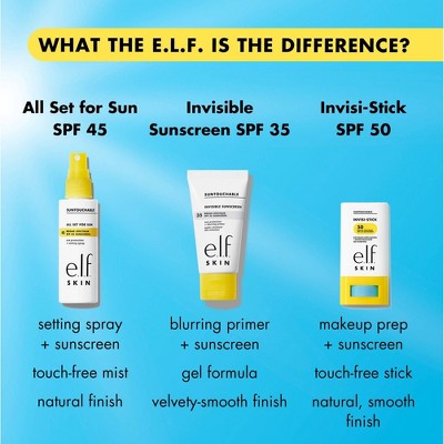 e.l.f. Suntouchable Invisi-Stick Sunscreens - SPF 50 - 0.63oz