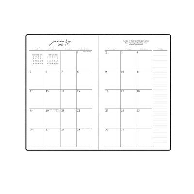 NOTIQ for Blue Sky 2025 Weekly/Monthly Planner 8.31"x6.14" Black Croc: Adult Side-Bound, Tabs, 5x8, January-December