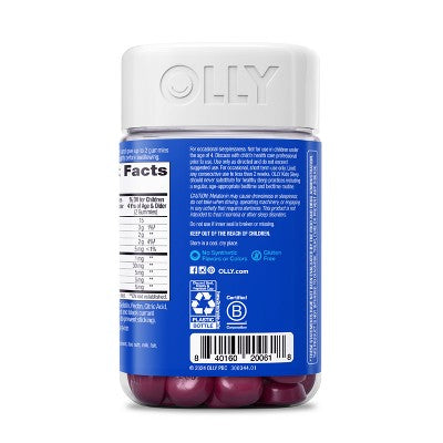 OLLY Kids' Sleep Gummies with .5mg Melatonin - Raspberry - 70ct