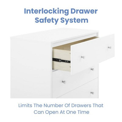 Delta Children Jordan 3 Drawer Dresser with Interlocking Drawers - Bianca White/Natural (LOCAL PICKUP ONLY)
