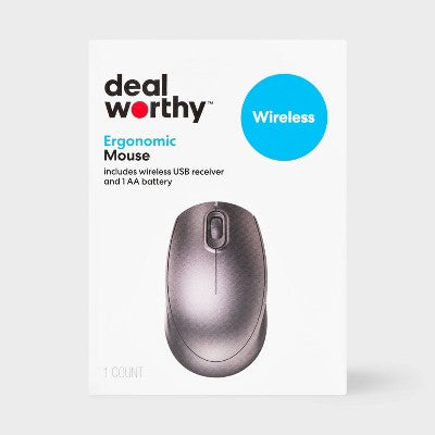 Wireless Ergonomic Mouse - dealworthy - Black